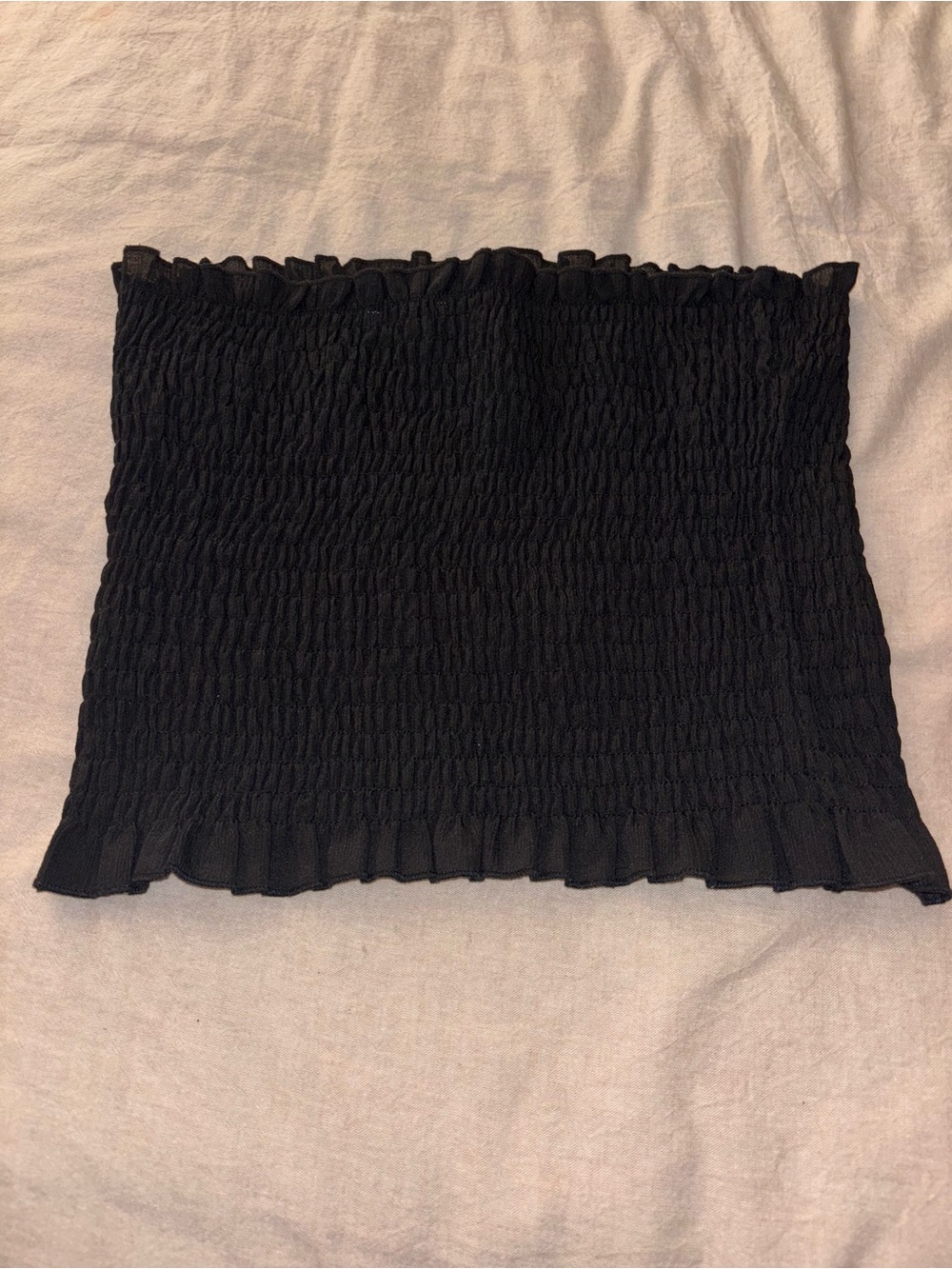 Black Smocked Tube Top - Women